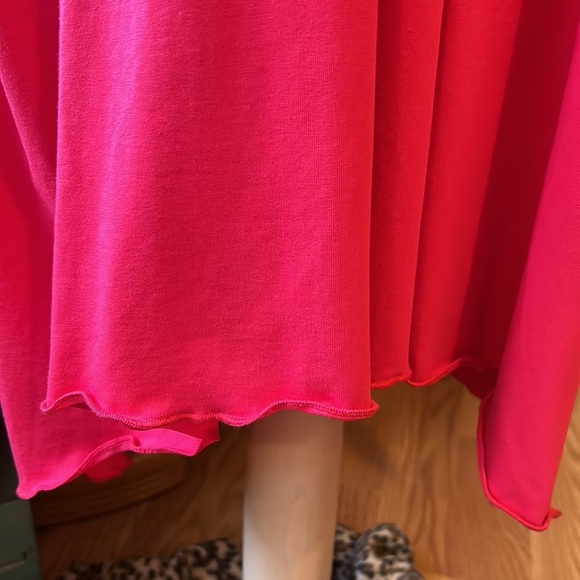 TEYXO Pink Dress Party Shapeless Dress Hot Pink with black collar - Picture 11 of 13